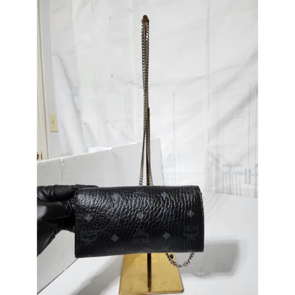 Authentic MCM Visetos Large Patricia Wallet On Chain Black/Grey - Picture 16 of 16